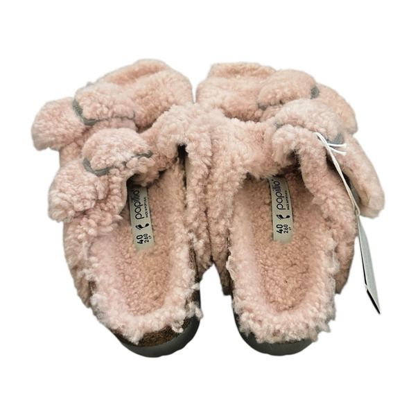 Birkenstock Papillio Sandals Teddy Pink Arizona Big Buckle Shearling EU 40/US 9 - Picture 4 of 9